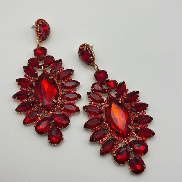 luv2lux Jewelry Nwt Red Jewel Earrings Poshmark